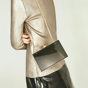 Zara Black Minaudiere Transparent Bag